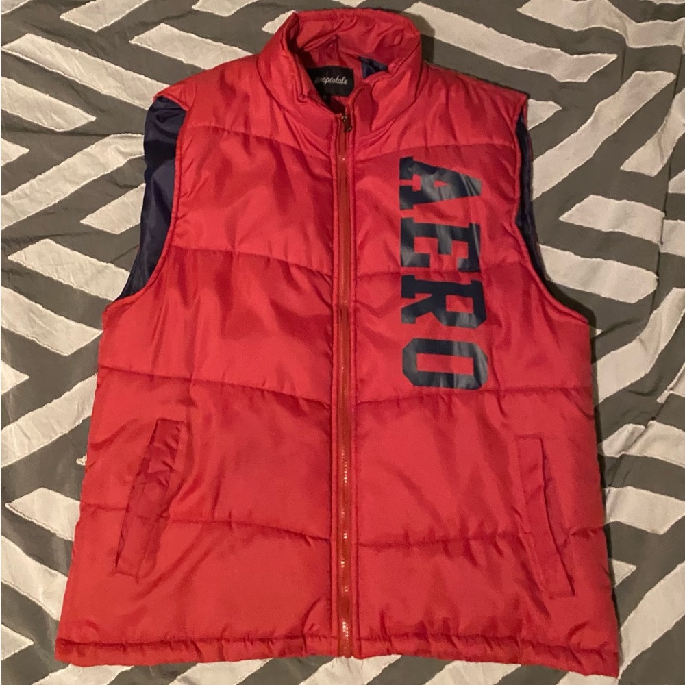 XL Aeropostale red and blue men’s puffer vest jacket